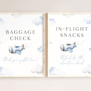 Editable Airplane Birthday Custom Sign Template. Baggage Check Snacks Table Airplane Party Plane Aviator Party Decor Sign Favor Sign Boy AP1