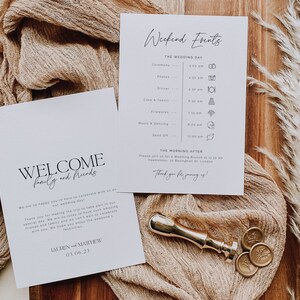 Modern Wedding Program Template, DIY Wedding Timeline Card, Instant Download Templett Printable Wedding Itinerary Editable 5x7 A5 - Lauren