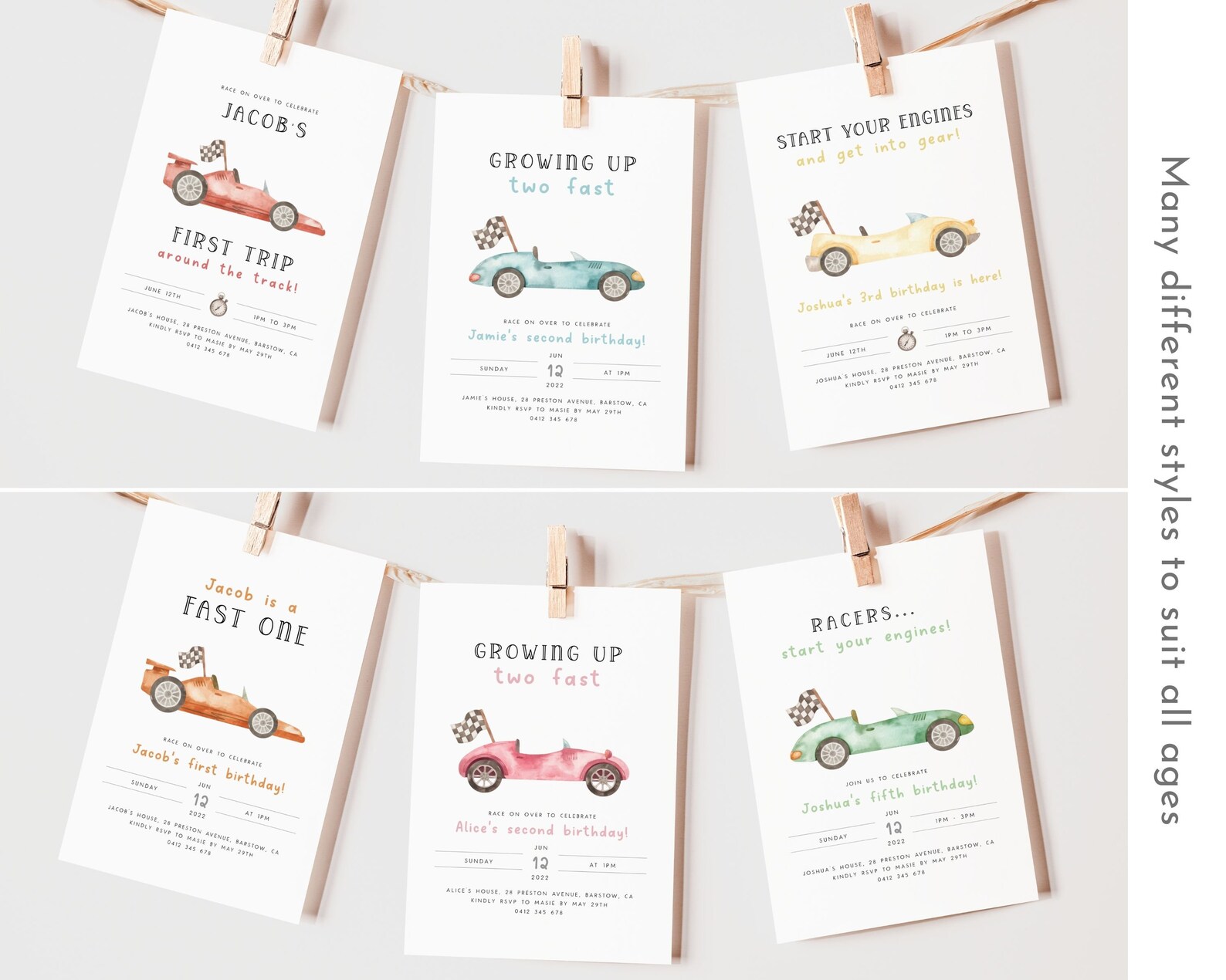 Start Your Engines Race Car Birthday Thank You Tag Template | Etsy