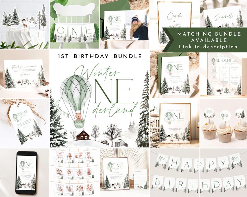 Winter Onederland Thank You Card Template, Onederland 1st Birthday ...