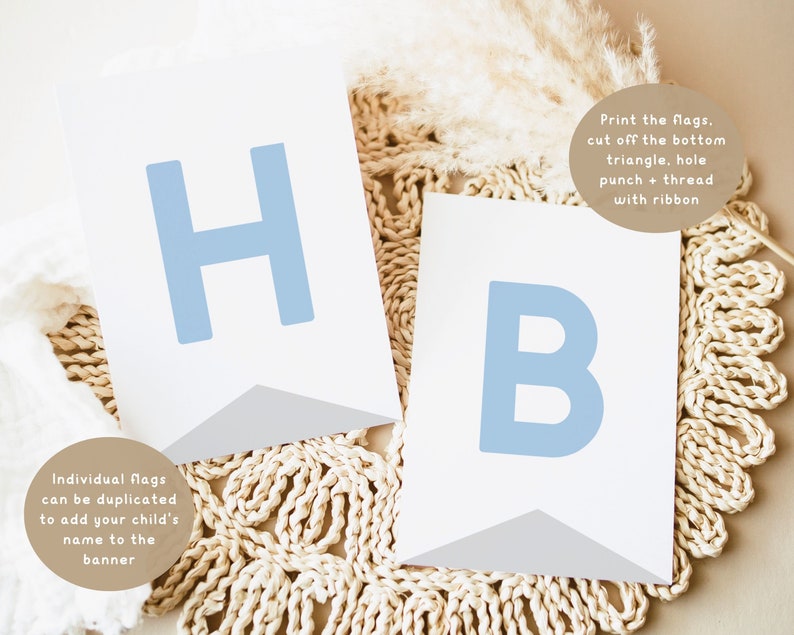 Bear Happy Birthday Banner Template. Editable Beary First Birthday Boy ...