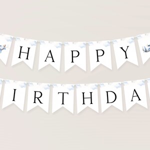 Printable Airplane Happy Birthday Banner Template. Airplane Birthday Party Banner Garland Airplane Party Decor Plane Aviator Bunting Boy AP1