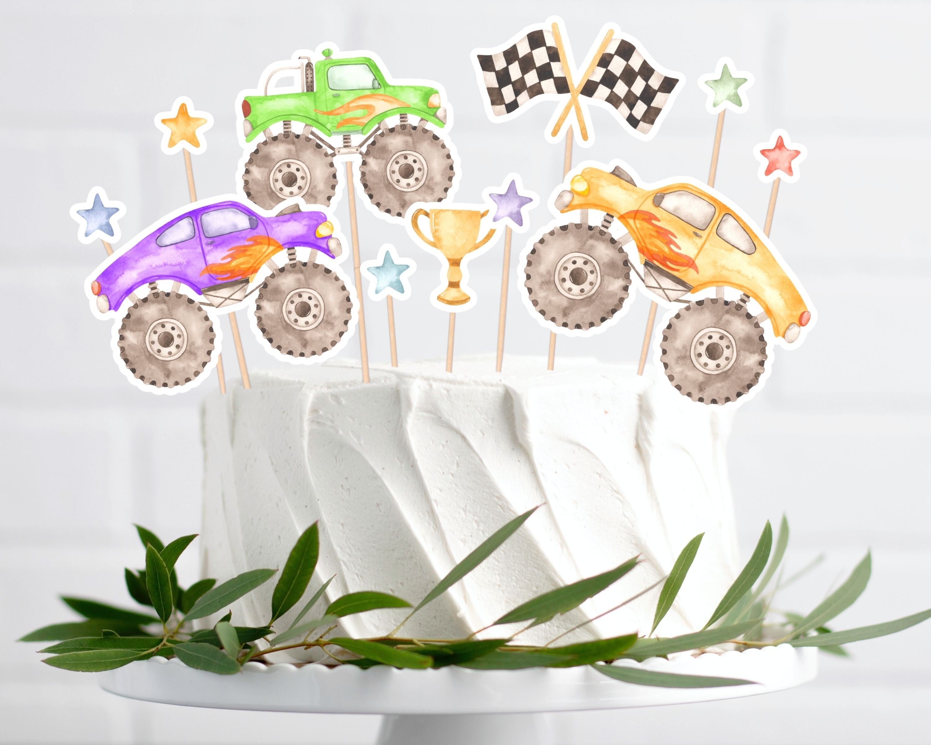 Monster Truck Cake Topper Template Monster Truck Birthday Cake - Etsy