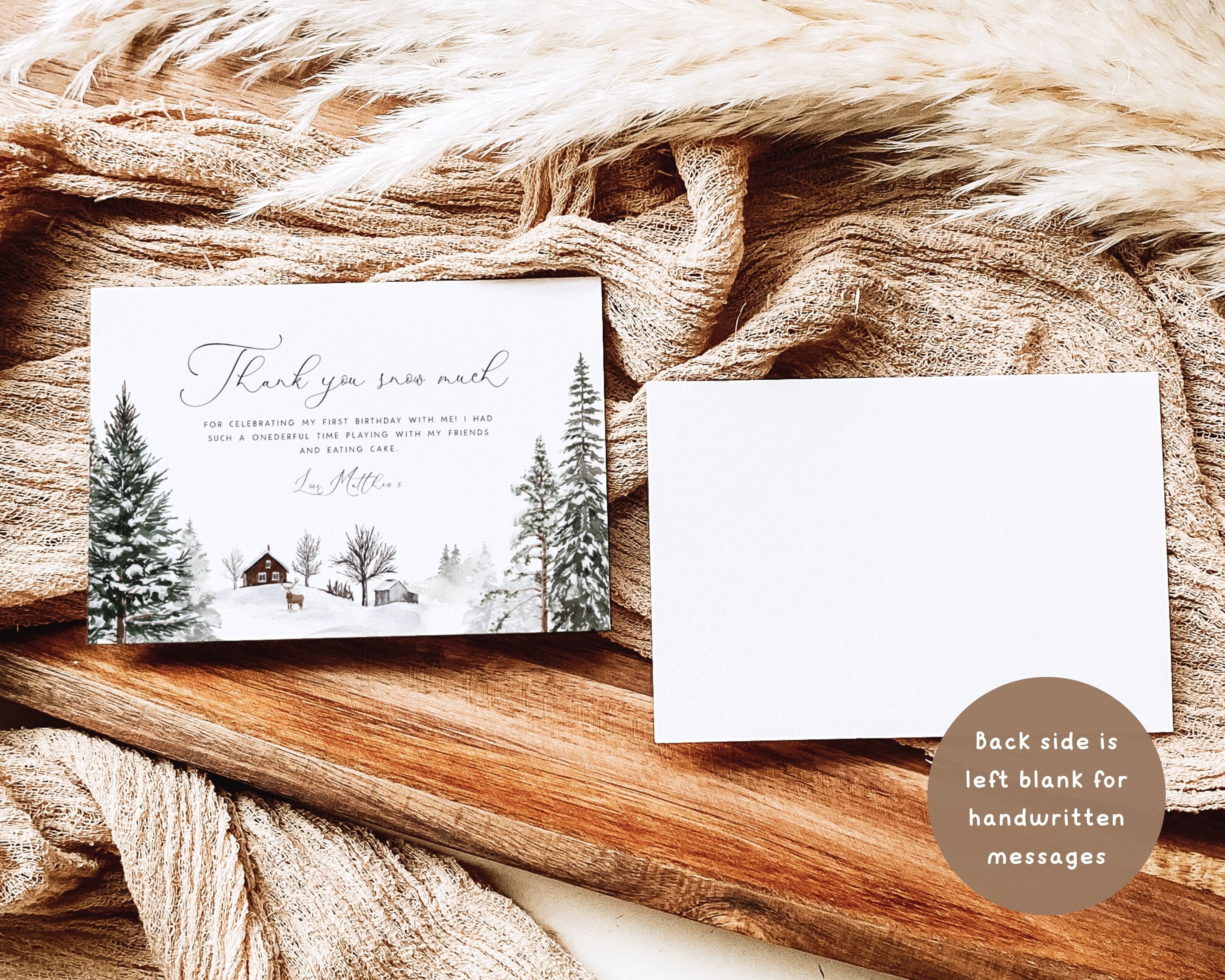 Winter Onederland Thank You Card Template, Onederland 1st Birthday ...