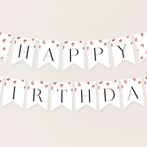 Berry First Birthday Banner. Strawberry Happy Birthday Banner Strawberry Birthday Garland Strawberry Banner Berry Bunting for Girls B3