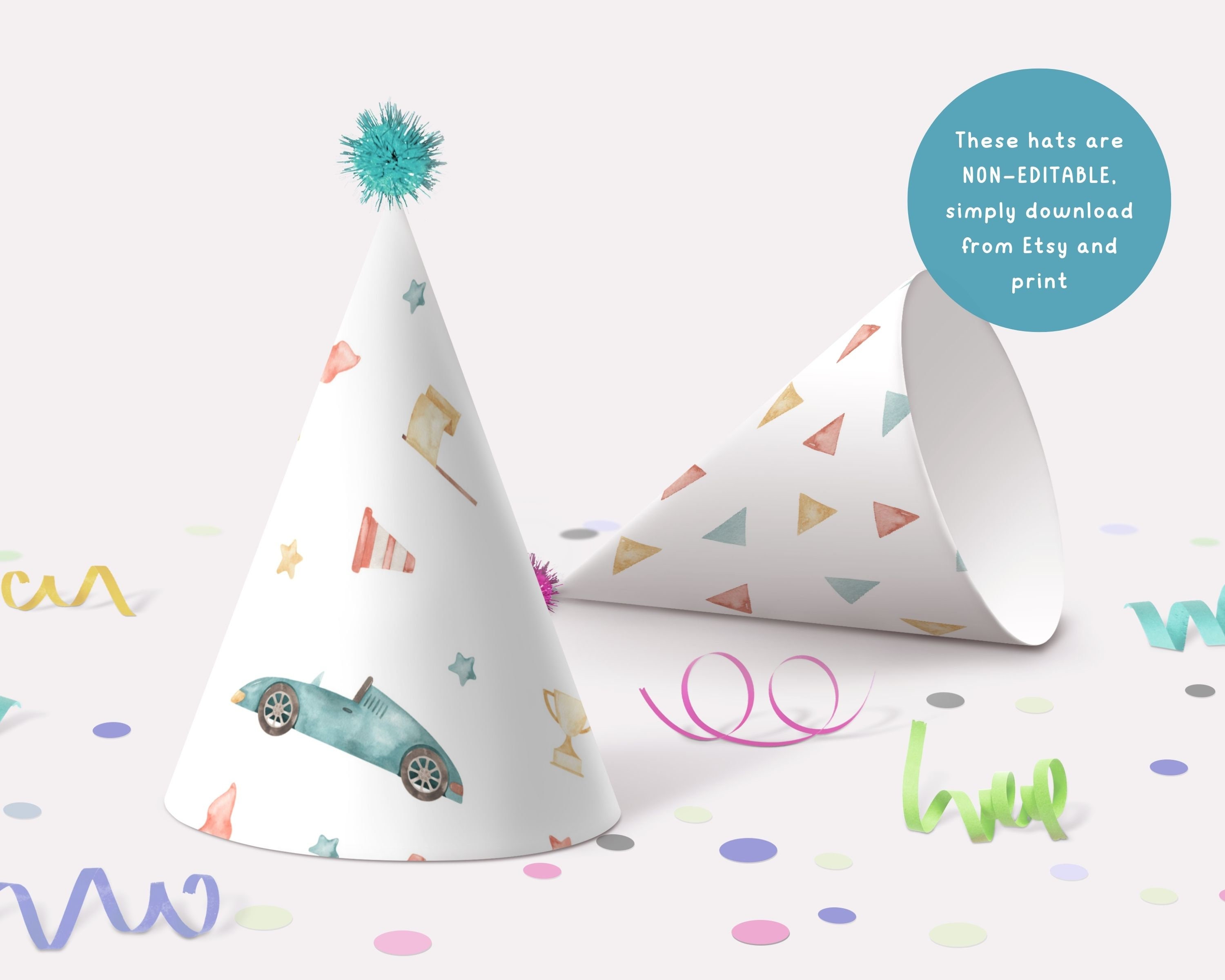 Race Car Party Hat Birthday Party Hat Decor. Two Fast Race Car Etsy