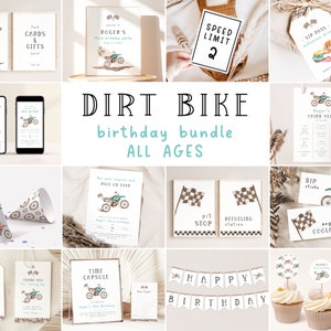 Dirt Bike Birthday Bundle. Printable Dirt Bike Bundle 3rd Birthday Invitation Motocross Dirt Bike Birthday Boy Any Age Birthday for Boys, D3