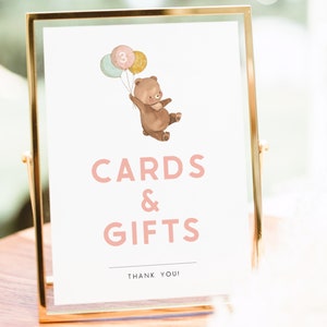 Teken verjaardagskaarten en cadeaus voor beer. Beary 3e verjaardag voor meisjes aangepast bord roze teddybeer verjaardag meisje bewerkbaar tafelbord elke leeftijd, PB6