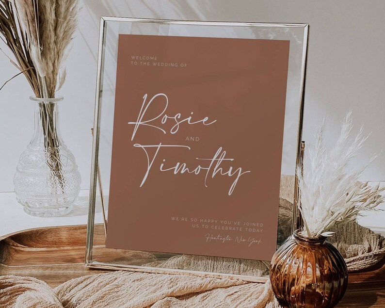 Rustic Wedding Welcome Sign Template. Editable Printable | Etsy