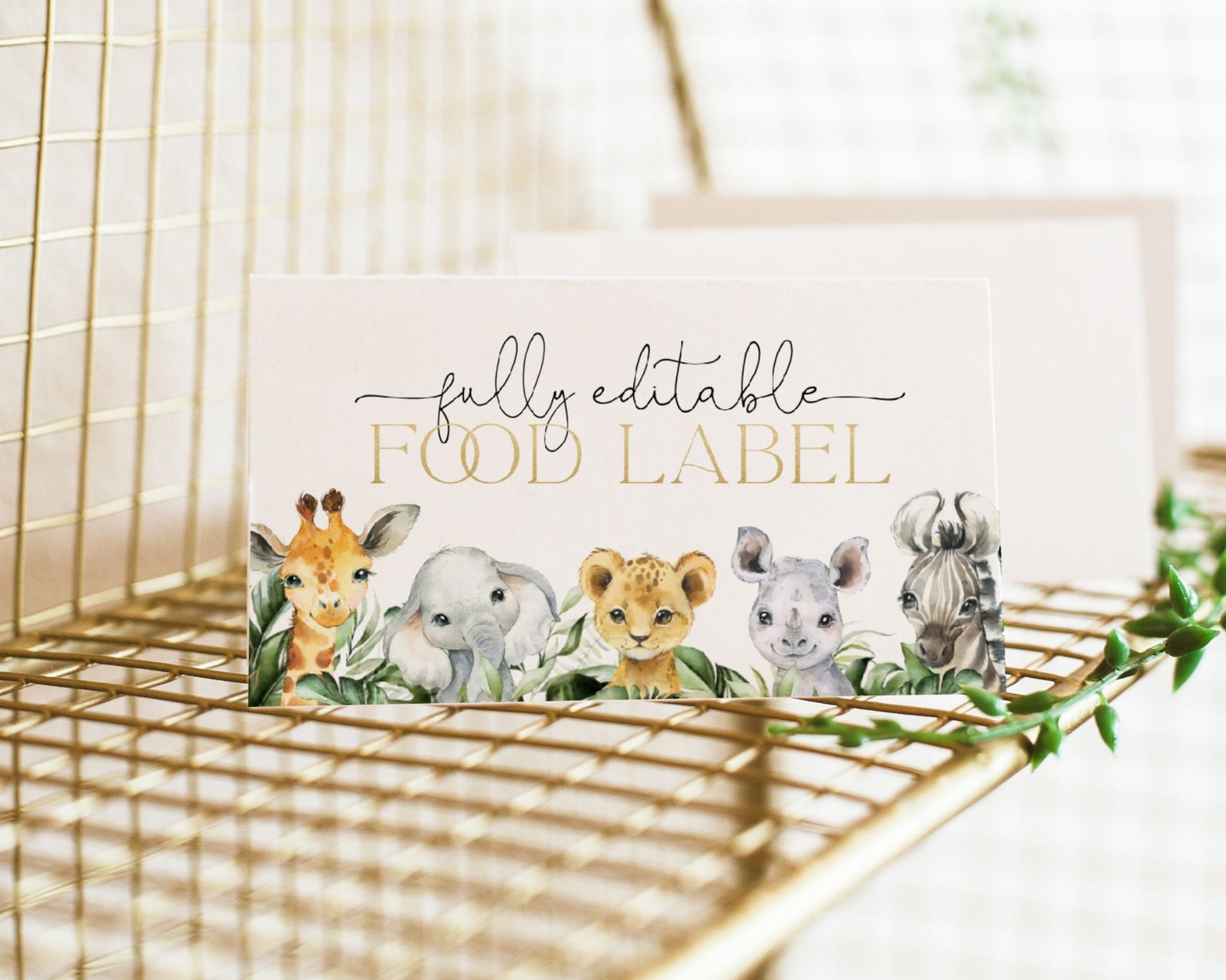 Safari Food Labels Template. Jungle Food Label Cards Wild One - Etsy