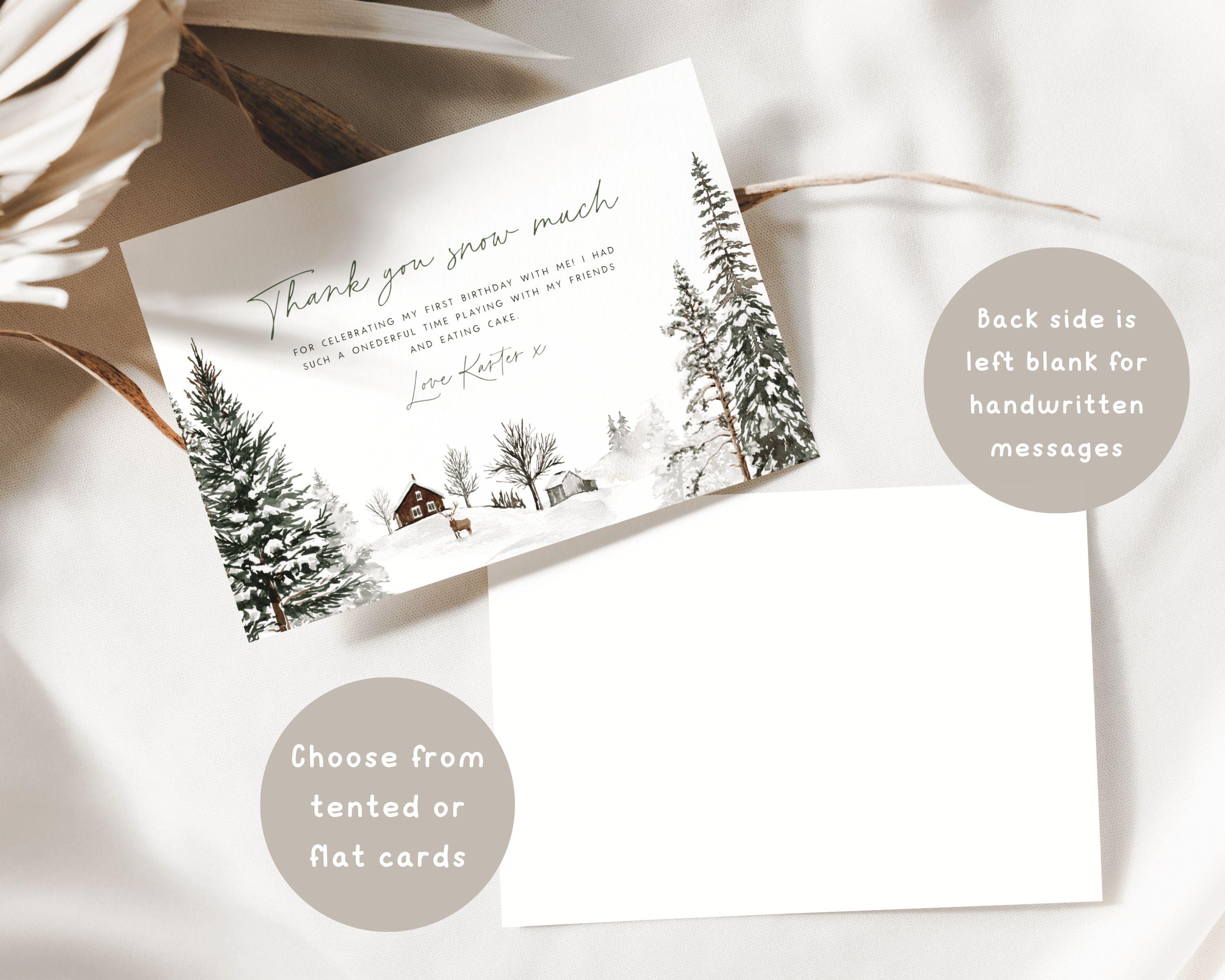 Winter Onederland Thank You Card Template, Onederland 1st Birthday ...