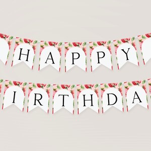 Berry First Birthday Banner. Strawberry Happy Birthday Banner Strawberry Birthday Garland Strawberry Banner Berry Bunting for Girls B8