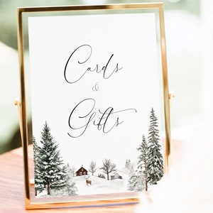 Winter Onederland Cards and Gifts Sign Template, Onederland 1st Birthday Custom Sign Winter First Birthday Printable Editable Table Sign WO1