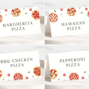 Pizza Party Birthday Food Labels Editable Template Pizza Party Food Label Cards Kids Pizza Birthday Party Place Cards Tent Card Slice DIY Z1