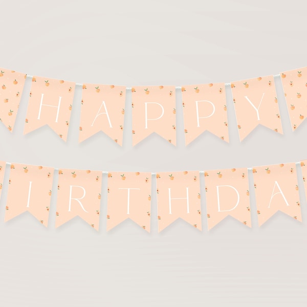 Sweet as a Peach 1st Birthday Banner Happy Birthday Banner Sweet Peach Birthday Garland Peach Banner Peach Bunting for Girls Party Banner P1