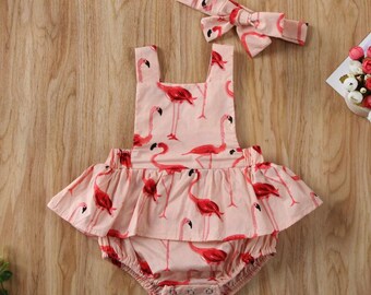 baby flamingo romper