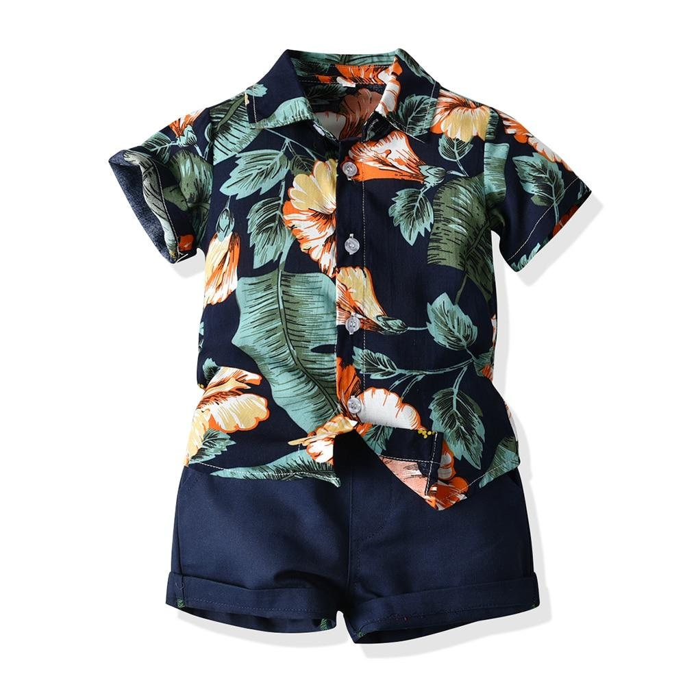 Baby Boy Hawaiian Style Floral Prints Short Sleeve Shirt Etsy