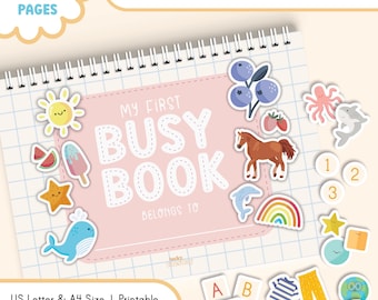 Toddler Busy Book, Quiet Book, Learning Binder, Montessori Materials, Kids Activity Book, Morning Menu, Homeschool Resources, Preschool