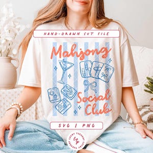 Mahjong SVG Cut File, Mahjong Clipart PNG for Apparel Accessories Sweatshirt Shirts, Mahjong Gift Ideas, Digital Download.
