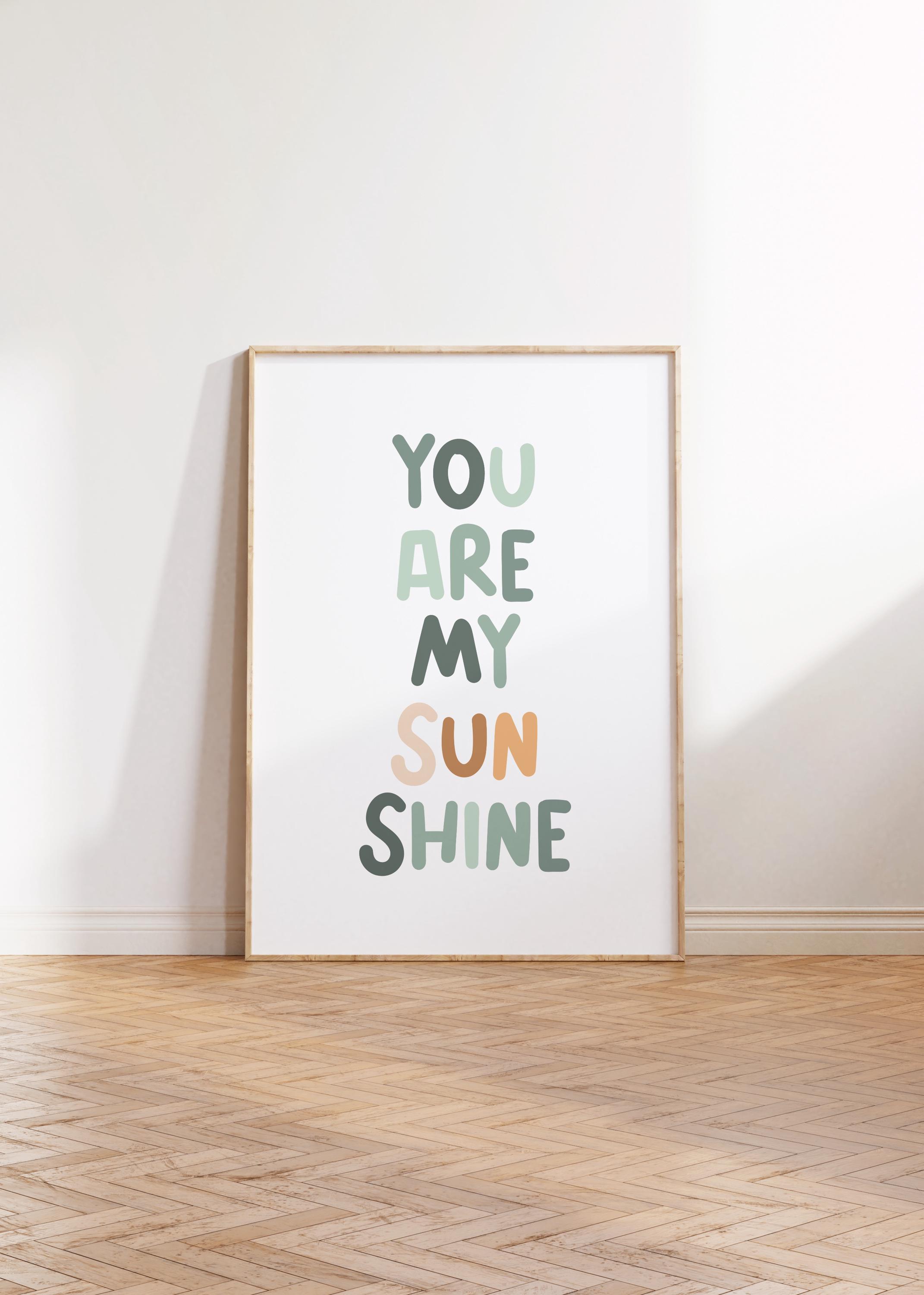 Sage Green Nursery Wall Art, You Are My Sunshine Poster, 3 Piece Wall ...