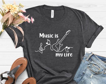 Music is my Life,Music is What Feelings Sound Like Shirt, Music tee, Music Lover Shirt, Musician Shirt, Music Festival Shirt, Concert Shirt,