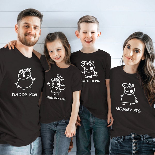 Pig Family Birthday Tshirt, Matching Family Shirt, Daddy Pig Tee, Mommy Pig Shirt, Sister Pig tee, Birthday Girl Tshirt,Family Birthday Gift
