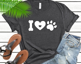 love Dog Shirt, Custom Dog Shirt, Dog Lover, love PAW shirt, women dog lover shirt, women shirt, Dog Person Gift, valentine dog shirt