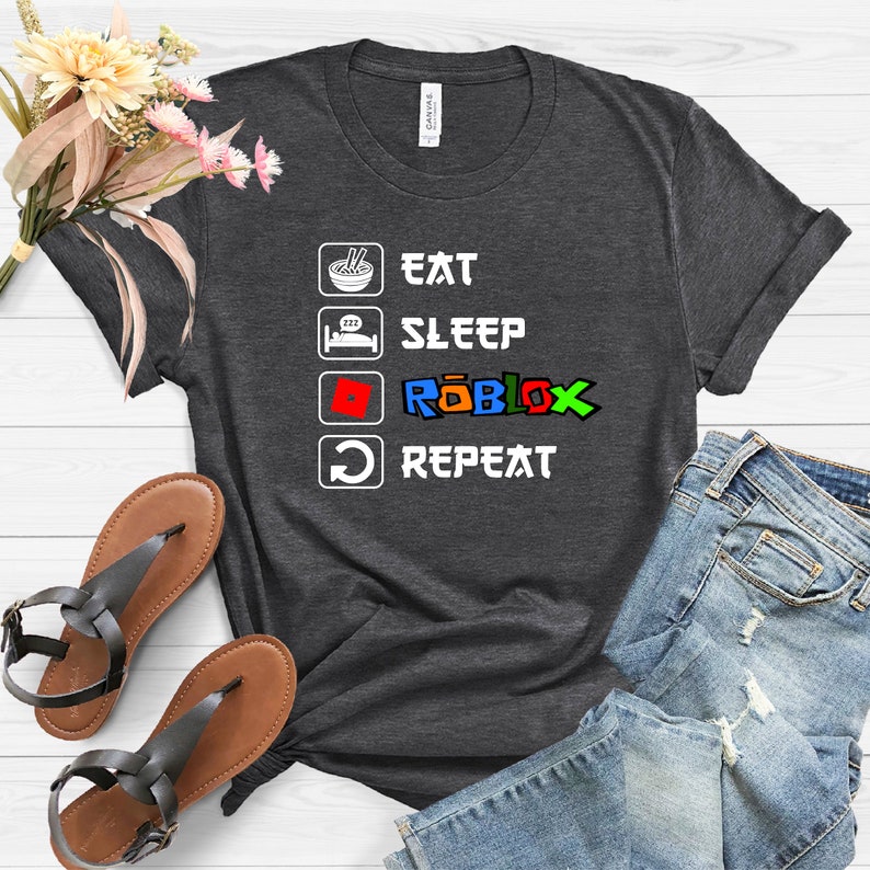 Eat Sleep Roblox Repeat Shirt, Roblox Pieces Shirt, Roblox Shirt, Roblox Lover Shirt, Streamer Shirt, Roblox Shirt For Kids image 4