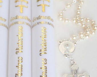 Baptism candle,christening candle,confirmation,first holy communion,christening personalized with gold foil,personalized candle, name candle