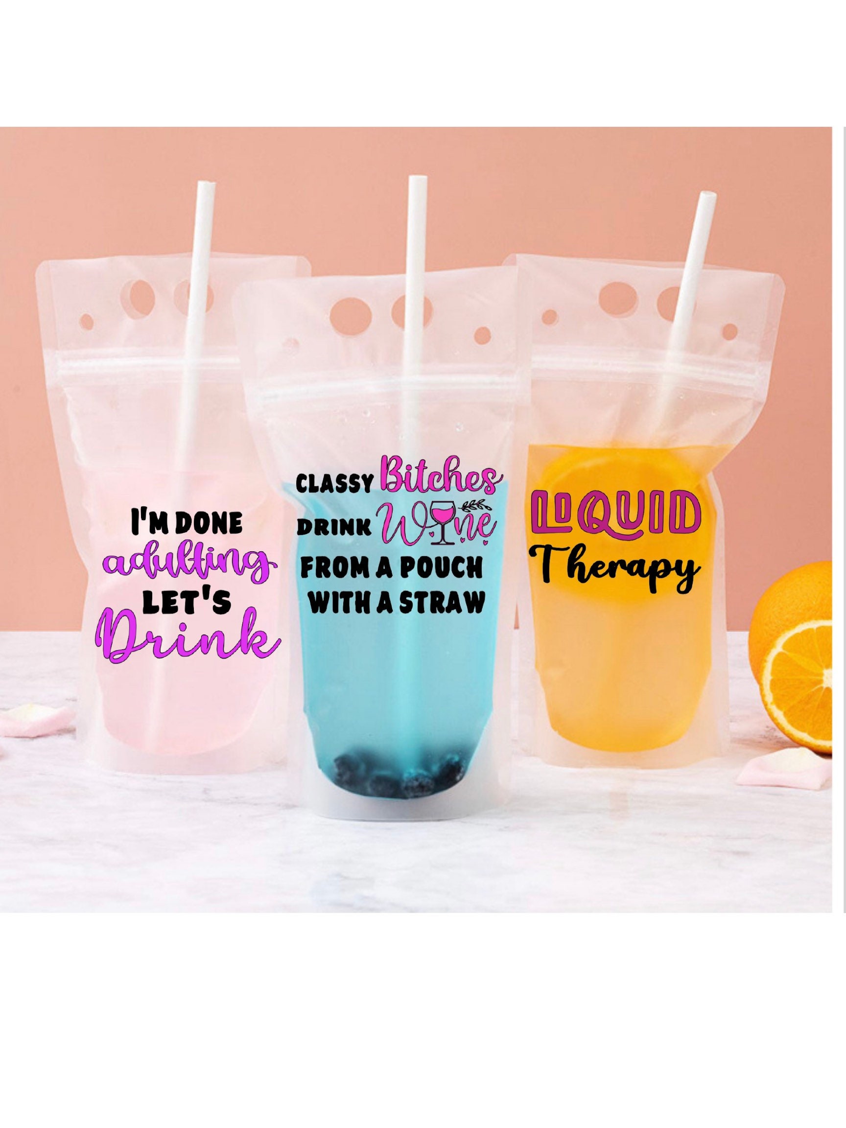 Drink pouches / alcohol / adult drinks pouches / booze pouches Etsy