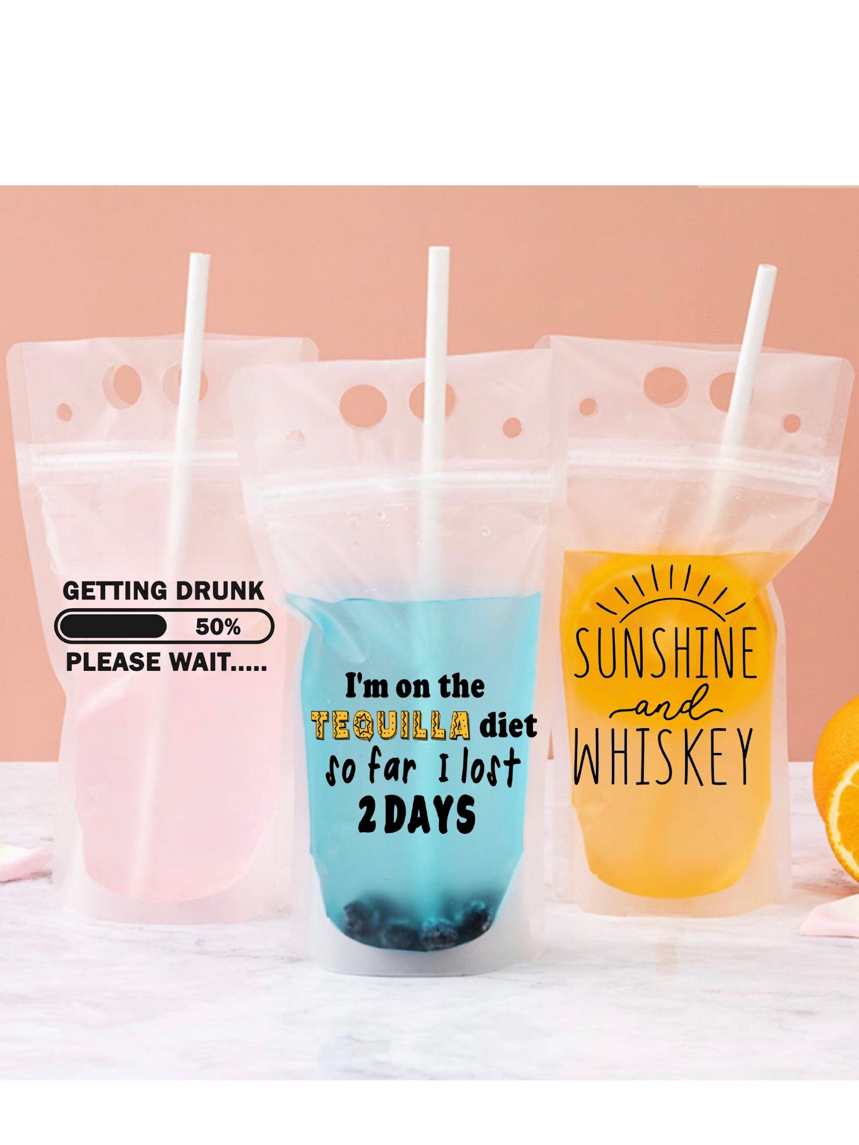 Drink Pouches / Alcohol / Adult Drinks Pouches / Booze Pouches / Capri