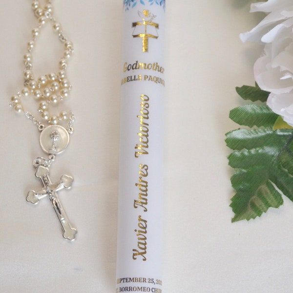 Baptism candle,christening candle,confirmation,first holy communion,christening personalized with gold foil,personalized candle, name candle