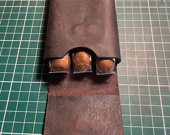 Cigar pouch for 3 robustos - leather pattern, DIY template