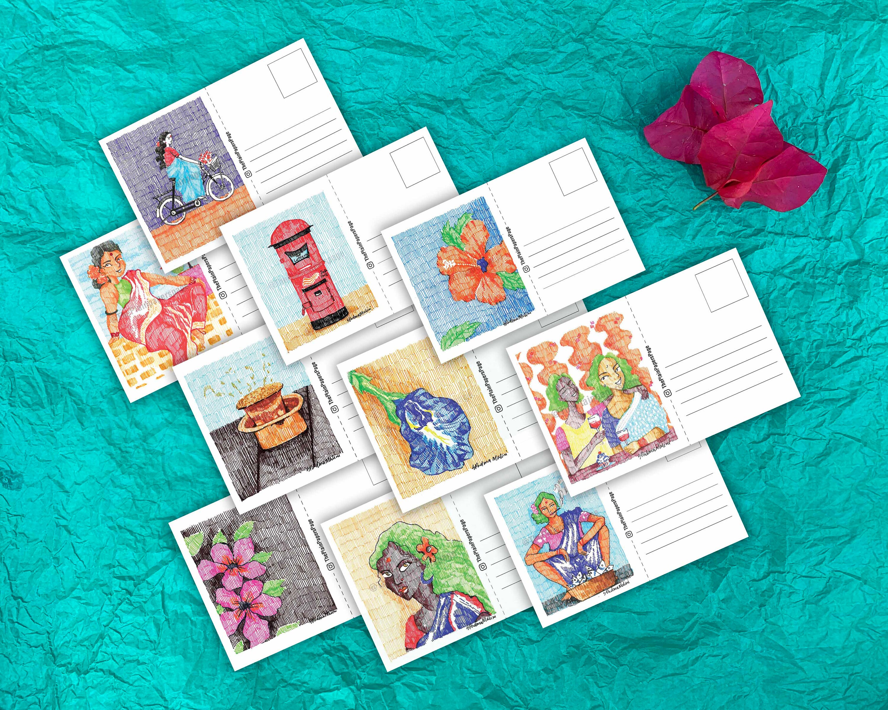 Assorted Postcard Set of 10 the Plain Papers Etsy Australia