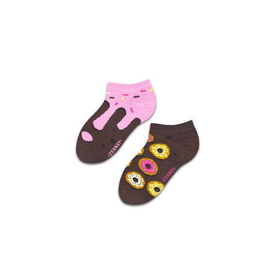 Donut Kids Sneaker Socks 2x Colourful Socks Motif Socks Cool