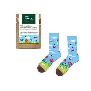 Colourful butterfly and insect print socks