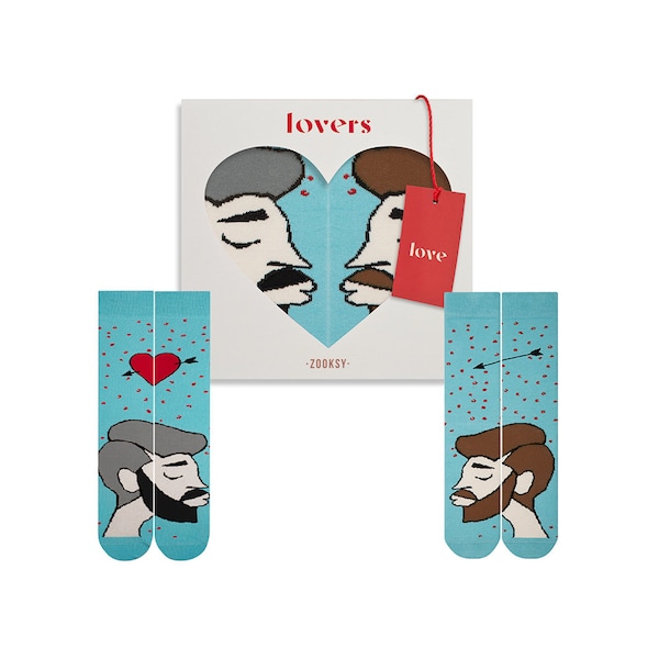LGBT Chaussettes (2 pcs.) | Chaussettes en forme de coeur | Chaussettes pour la Saint-Valentin | Chaussettes pour couples | ZOOKSY