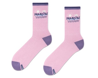 Zooksy - Chaussettes pour femmes et hommes, 1 paire SURF I Chaussettes colorées I Chaussettes en coton pour la bonne humeur l PARADISE