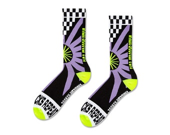 ZOOKSY Chaussettes Fluorescentes Glowing in the Dark VHS Box Love & Respect Adultes | Chaussettes pour Femmes | Chaussettes pour Hommes