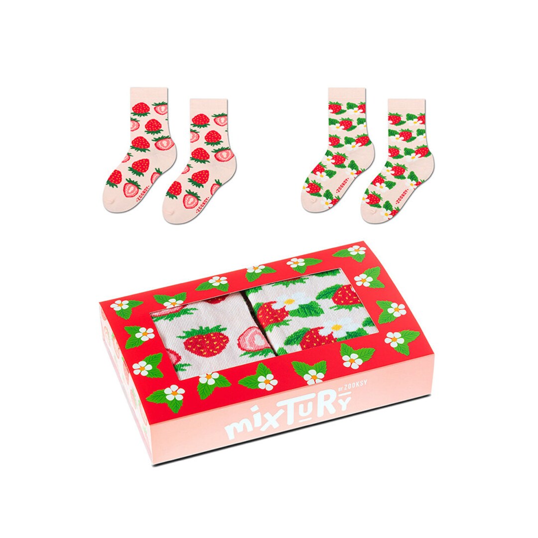 Socks For Baby In Strawberry Design Black Color main image 0