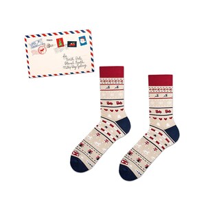 Calcetines navideños  36-40, 41-46 – coloridos, cálidos y de invierno con motivo de carta a Papá Noel, ideales como regalo para Navidad