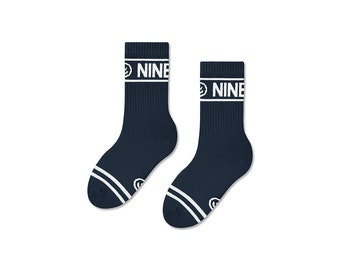Marineblau Kinder Socken | Skater Baumwollsocken | Weiche Crew Socke | Tennissocken Bunt | Sportsocken Lange | Casual Socke | ZOOKSY