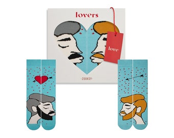 LGBT Socks for Couple (2pcs) | Gifts for Him and Her | Heart Socks | Engagement Gift | Valentine's Day Socks | Couple's Socks | ZOOKSY