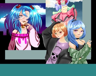 Ilustración digital de medio cuerpo o cuerpo completo / Comisión de arte