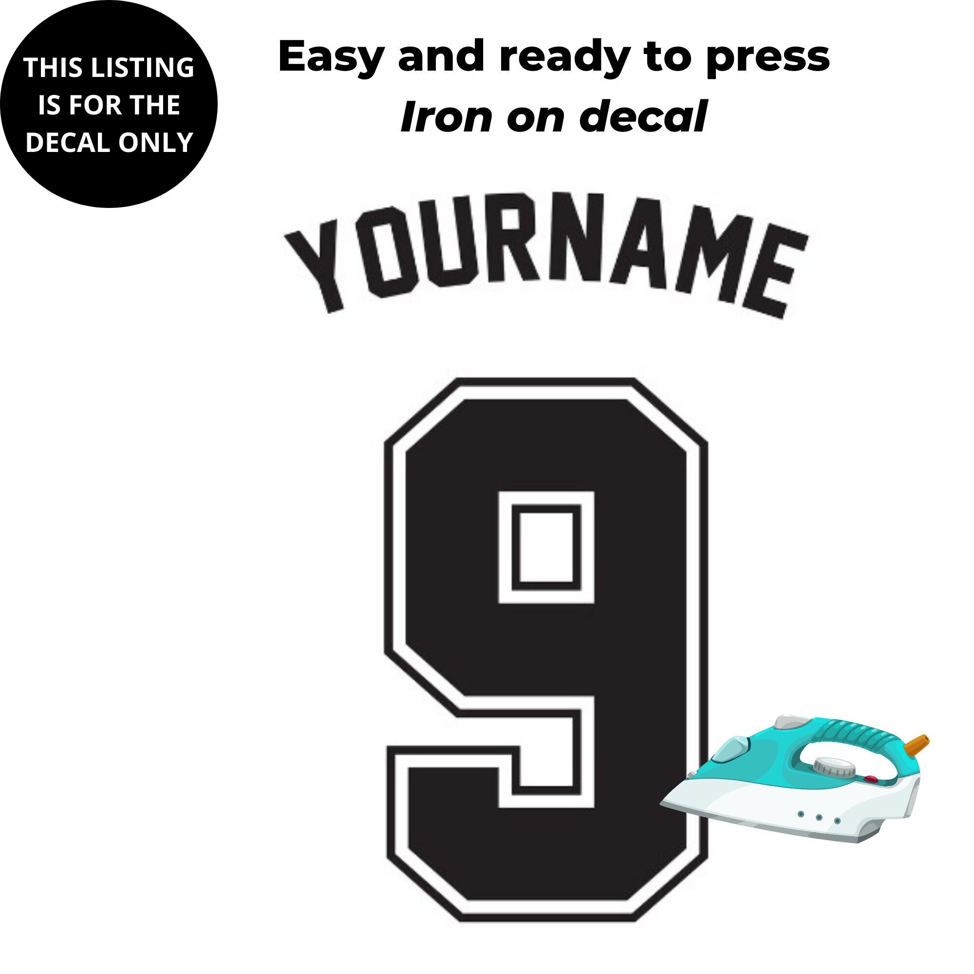 Iron on Letter, Personalized Jersey Name Decal, Personalised Iron on