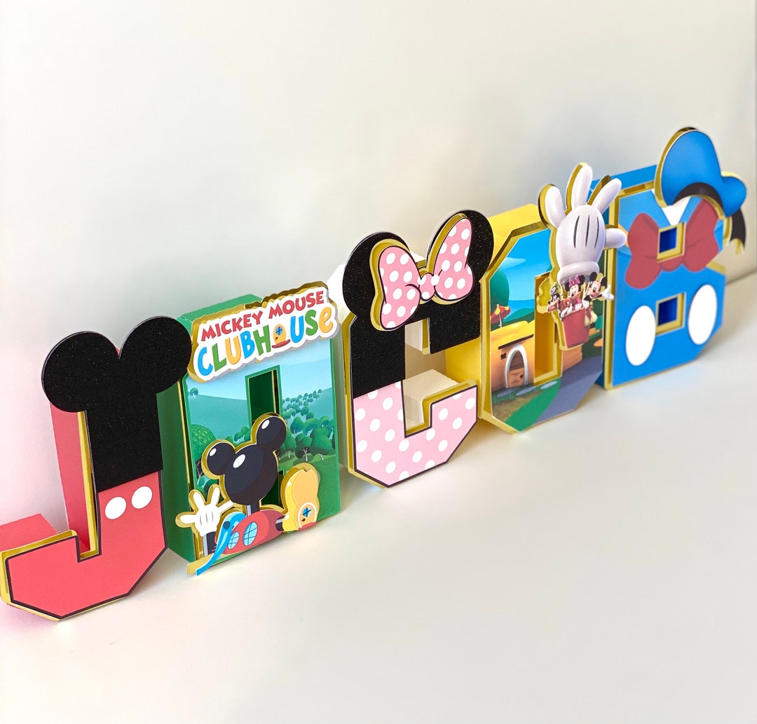 Custom Mickey Mouse Clubhouse 3D Letters | Birthday Party Mickey Mouse ...