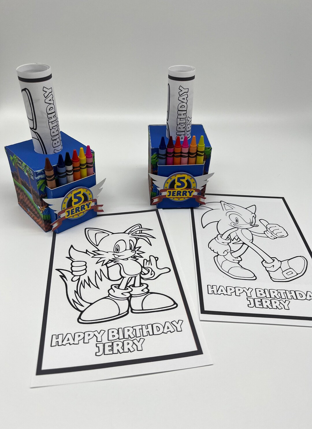 Sonic Coloring Activity Box/ Sonic Party Favor Box - Etsy