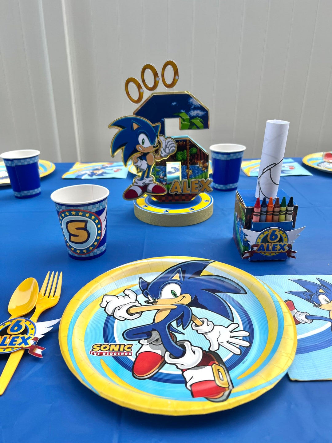 Custom Sonic Party Pack/ Centrotavola Sonic/ Sonic Party/ Sonic Birthday/  Sonic The HedgeHog -  Italia