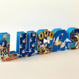 Letras Sonic 3D inspiradas en encargo/Decoraciones de fiesta de cumpleaños Sonic/Sonic The Hedgehog