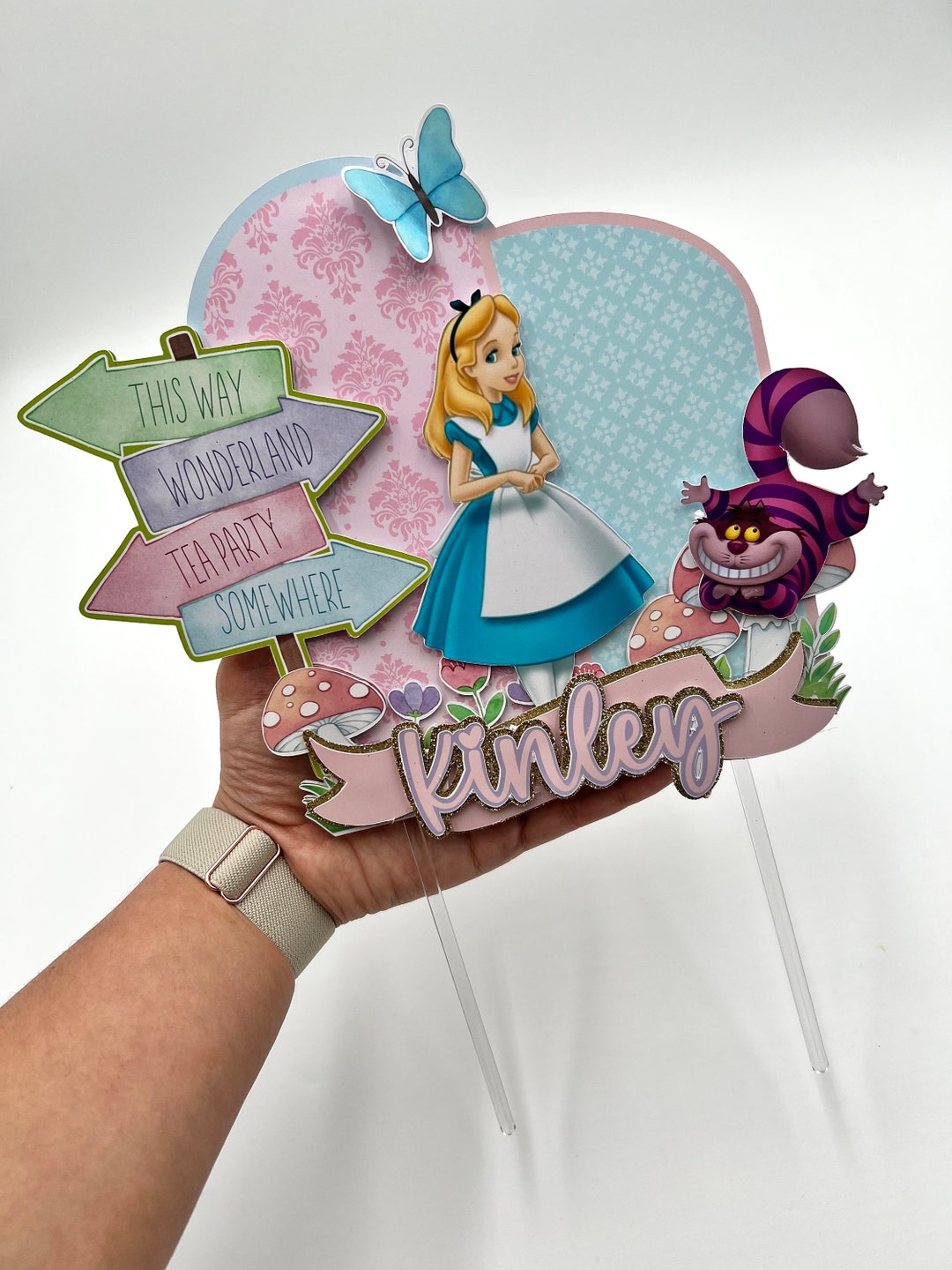 Alice in Wonderland Cake Topper/ Tea Party Cake Topper/ Onederland ...